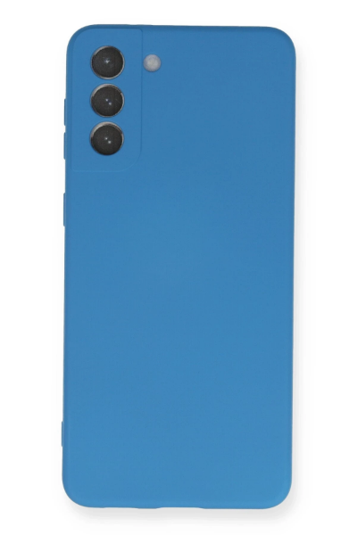 Newface Samsung Galaxy S21 Plus Kılıf Nano içi Kadife Silikon - Mavi resmi