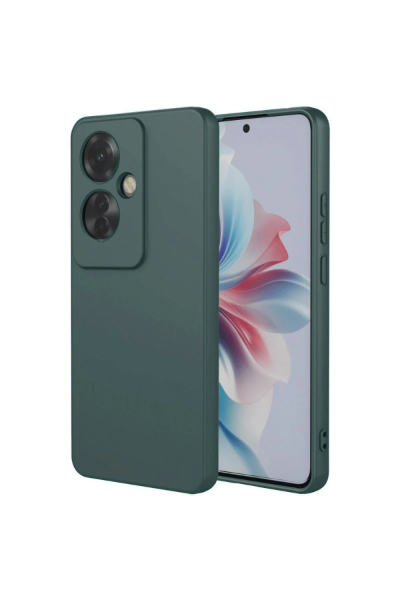 Newface Oppo Reno 11F Kılıf First Silikon - Koyu Yeşil resmi