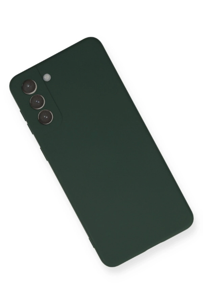 Newface Samsung Galaxy S21 Plus Kılıf Nano içi Kadife Silikon - Koyu Yeşil resmi