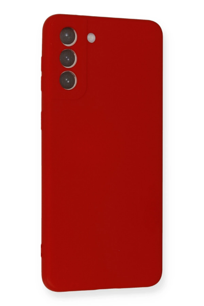 Newface Samsung Galaxy S21 Plus Kılıf Nano içi Kadife Silikon - Kırmızı resmi