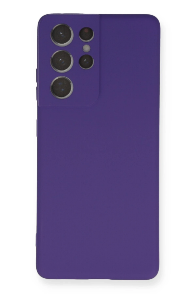 Newface Samsung Galaxy S21 Ultra Kılıf Nano içi Kadife Silikon - Mor resmi