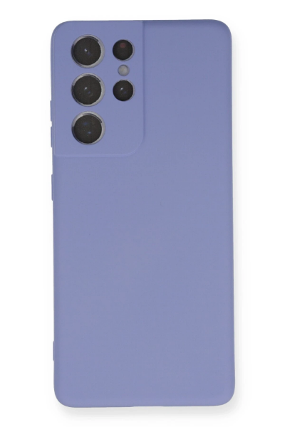 Newface Samsung Galaxy S21 Ultra Kılıf Nano içi Kadife Silikon - Lila resmi