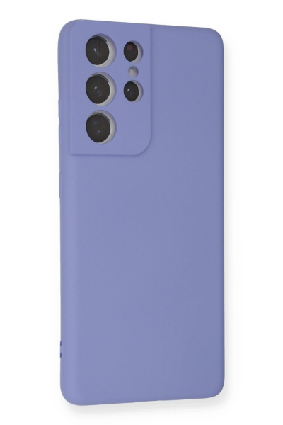 Newface Samsung Galaxy S21 Ultra Kılıf Nano içi Kadife Silikon - Lila resmi