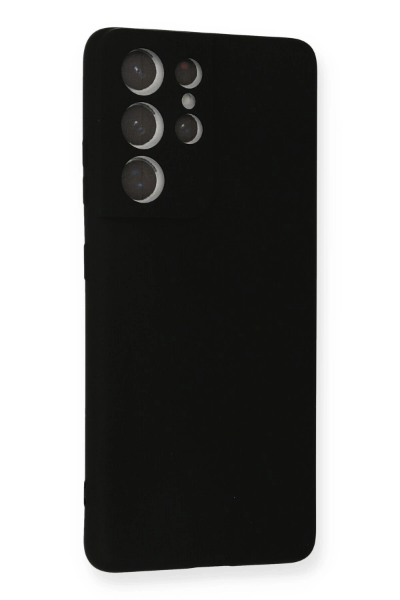 Newface Samsung Galaxy S21 Ultra Kılıf Nano içi Kadife Silikon - Siyah resmi