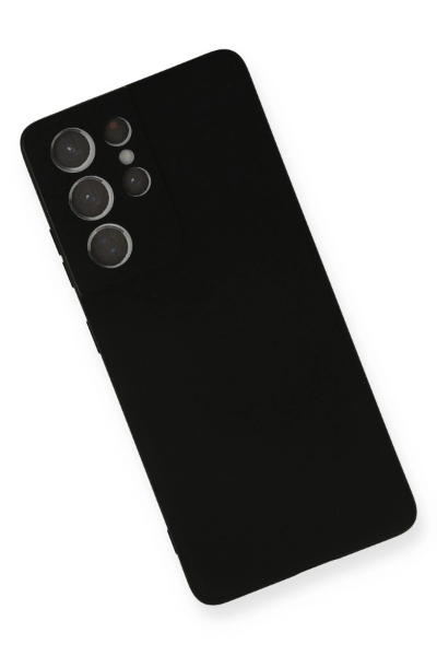 Newface Samsung Galaxy S21 Ultra Kılıf Nano içi Kadife Silikon - Siyah resmi