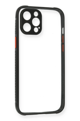 Newface iPhone 12 Kılıf Miami Şeffaf Silikon - Siyah resmi