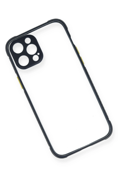 Newface iPhone 12 Kılıf Miami Şeffaf Silikon - Lacivert resmi