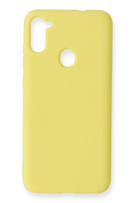 Newface Samsung Galaxy A11 Kılıf Nano içi Kadife Silikon - Sarı resmi
