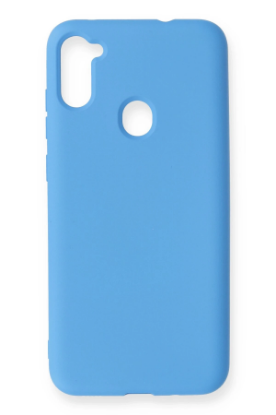 Newface Samsung Galaxy A11 Kılıf Nano içi Kadife Silikon - Mavi resmi