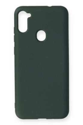 Newface Samsung Galaxy A11 Kılıf Nano içi Kadife Silikon - Koyu Yeşil resmi