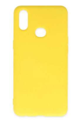 Newface Samsung Galaxy A10S Kılıf Nano içi Kadife Silikon - Sarı resmi
