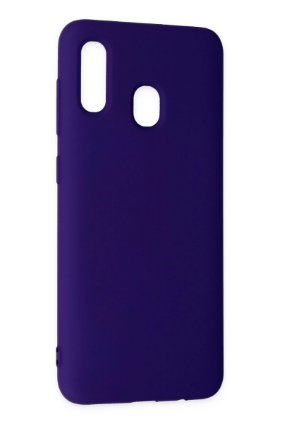 Newface Samsung Galaxy A20 Kılıf Nano içi Kadife Silikon - Mor resmi