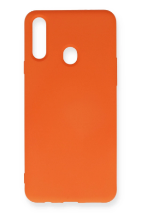 Newface Samsung Galaxy A20S Kılıf Nano içi Kadife Silikon - Turuncu resmi
