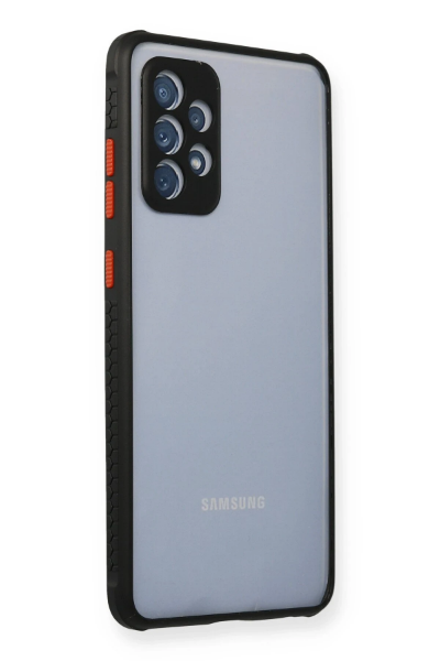 Newface Samsung Galaxy A52 Kılıf Miami Şeffaf Silikon - Siyah resmi
