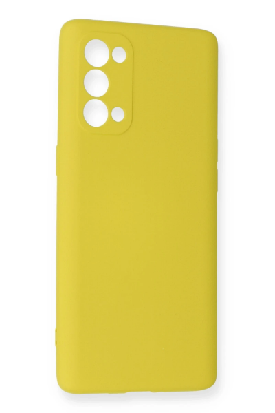 Newface Oppo Reno 5 Kılıf Nano içi Kadife Silikon - Sarı resmi