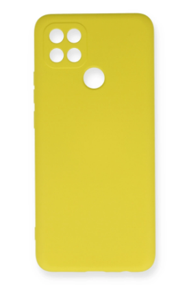 Newface Oppo A15 Kılıf Nano içi Kadife Silikon - Sarı resmi