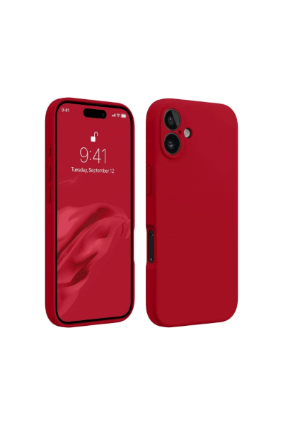 Newface iPhone 16 Kılıf First Silikon - Kırmızı resmi