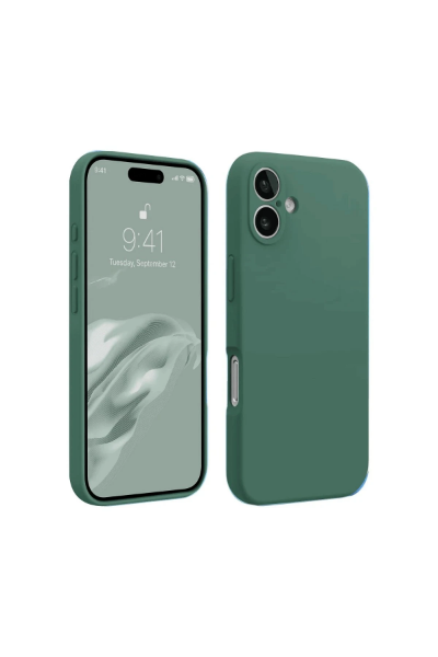 Newface iPhone 16 Plus Kılıf First Silikon - Koyu Yeşil resmi