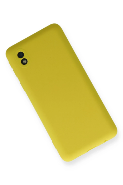Newface Samsung Galaxy A01 Core Kılıf Nano içi Kadife Silikon - Sarı resmi
