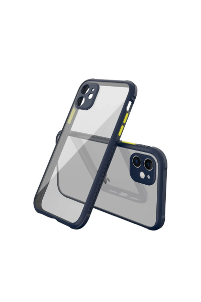 Newface iPhone 12 Mini Kılıf Miami Şeffaf Silikon - Lacivert resmi