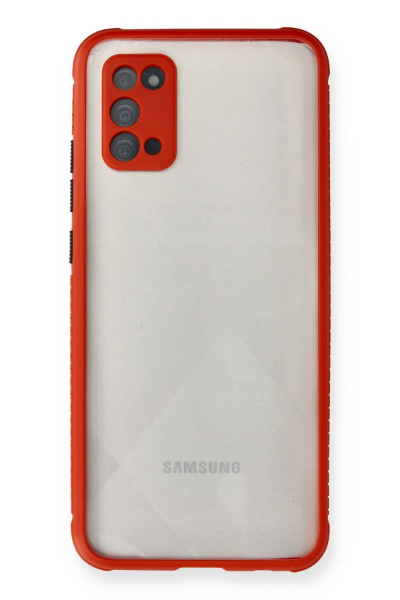 Newface Samsung Galaxy A02S Kılıf Miami Şeffaf Silikon - Kırmızı resmi