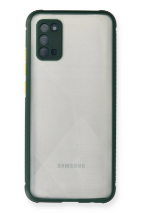 Newface Samsung Galaxy A02S Kılıf Miami Şeffaf Silikon - Koyu Yeşil resmi