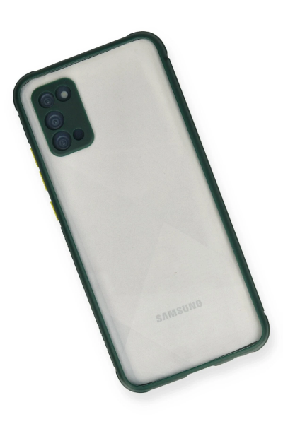 Newface Samsung Galaxy A02S Kılıf Miami Şeffaf Silikon - Koyu Yeşil resmi
