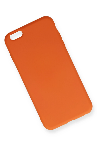 Newface iPhone 6 Plus Kılıf Nano içi Kadife Silikon - Turuncu resmi