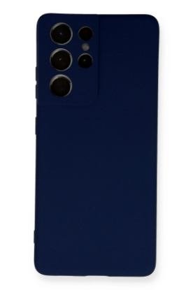 Newface Samsung Galaxy S21 Ultra Kılıf Nano içi Kadife Silikon - Lacivert resmi