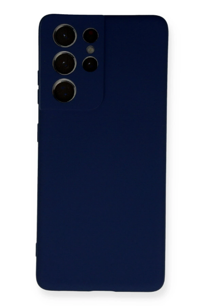 Newface Samsung Galaxy S21 Ultra Kılıf Nano içi Kadife Silikon - Lacivert resmi