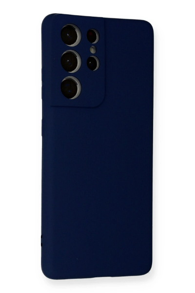Newface Samsung Galaxy S21 Ultra Kılıf Nano içi Kadife Silikon - Lacivert resmi