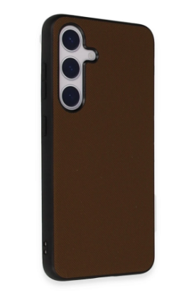 Newface Samsung Galaxy S24 Kılıf Taft Kapak - Kahverengi resmi