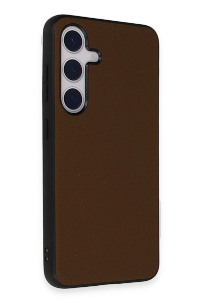 Newface Samsung Galaxy S24 Kılıf Taft Kapak - Kahverengi resmi