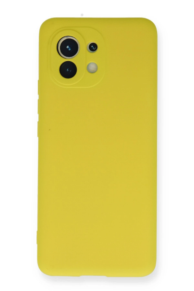 Newface Xiaomi Mi 11 Kılıf Nano içi Kadife Silikon - Sarı resmi