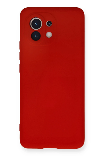 Newface Xiaomi Mi 11 Kılıf Nano içi Kadife Silikon - Kırmızı resmi