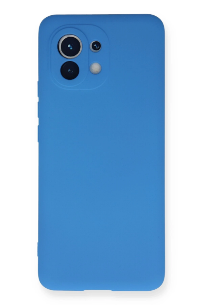 Newface Xiaomi Mi 11 Kılıf Nano içi Kadife Silikon - Mavi resmi