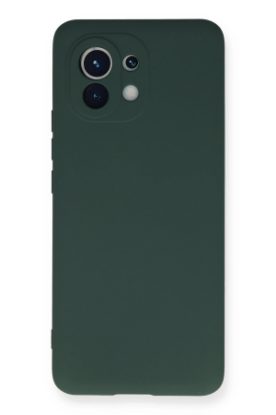 Newface Xiaomi Mi 11 Kılıf Nano içi Kadife Silikon - Koyu Yeşil resmi