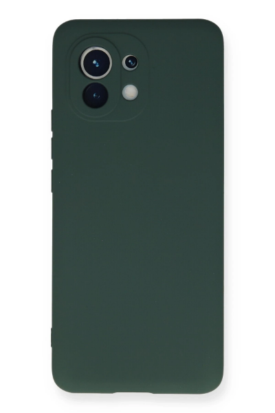 Newface Xiaomi Mi 11 Kılıf Nano içi Kadife Silikon - Koyu Yeşil resmi