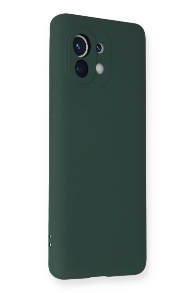 Newface Xiaomi Mi 11 Kılıf Nano içi Kadife Silikon - Koyu Yeşil resmi