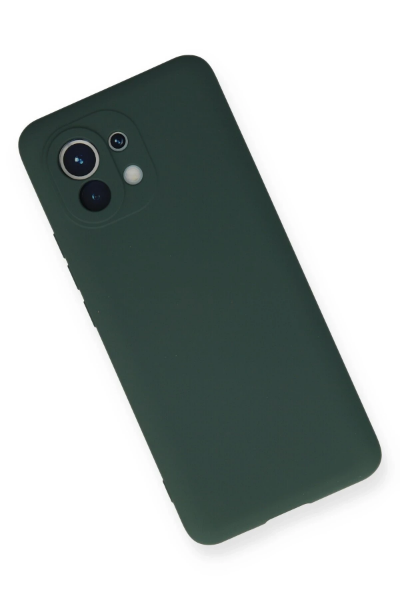 Newface Xiaomi Mi 11 Kılıf Nano içi Kadife Silikon - Koyu Yeşil resmi