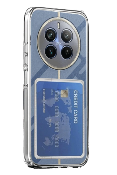 Newface Realme 12 Pro Kılıf Kart Şeffaf Silikon - Şeffaf resmi