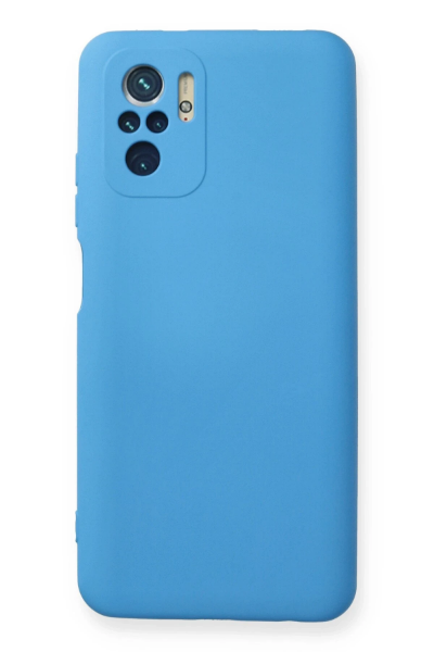 Newface Xiaomi Redmi Note 10 Kılıf Nano içi Kadife Silikon - Mavi resmi