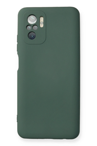 Newface Xiaomi Redmi Note 10 Kılıf Nano içi Kadife Silikon - Koyu Yeşil resmi
