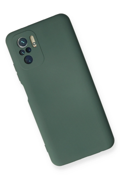 Newface Xiaomi Redmi Note 10 Kılıf Nano içi Kadife Silikon - Koyu Yeşil resmi