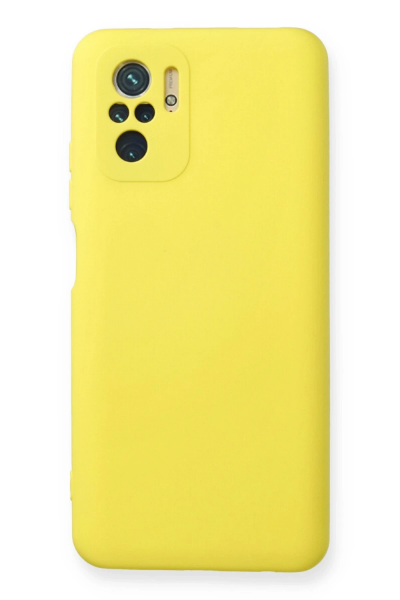 Newface Xiaomi Redmi Note 10 Kılıf Nano içi Kadife Silikon - Sarı resmi
