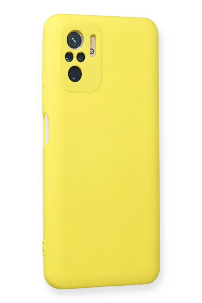 Newface Xiaomi Redmi Note 10 Kılıf Nano içi Kadife Silikon - Sarı resmi