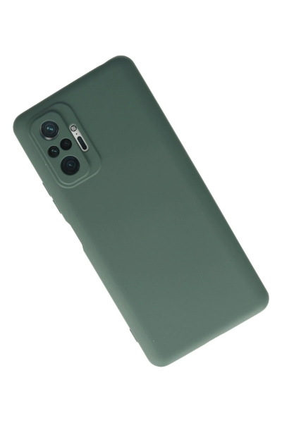 Newface Xiaomi Redmi Note 10 Pro Kılıf Nano içi Kadife Silikon - Koyu Yeşil resmi