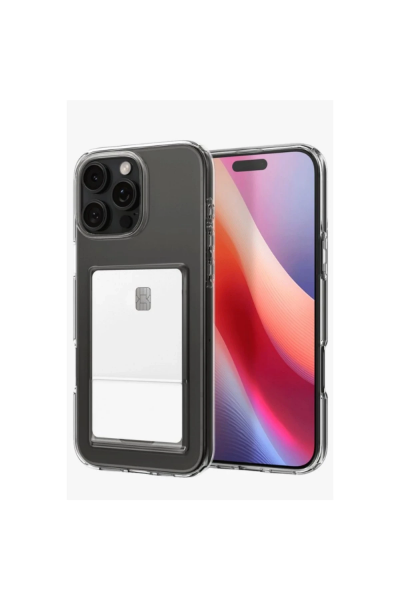 Newface iPhone 16 Pro Kılıf Kart Şeffaf Silikon - Şeffaf resmi