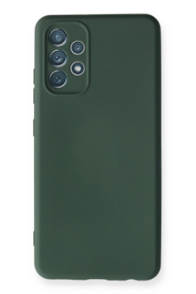 Newface Samsung Galaxy A32 Kılıf Nano içi Kadife Silikon - Koyu Yeşil resmi