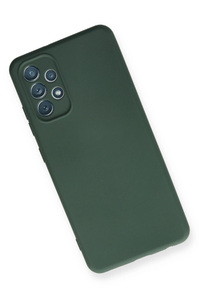 Newface Samsung Galaxy A32 Kılıf Nano içi Kadife Silikon - Koyu Yeşil resmi